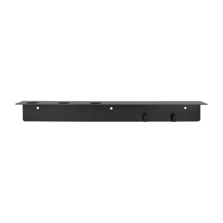 Meraki shelf with bottle hanger and hook - Brushed black finish - Meraki