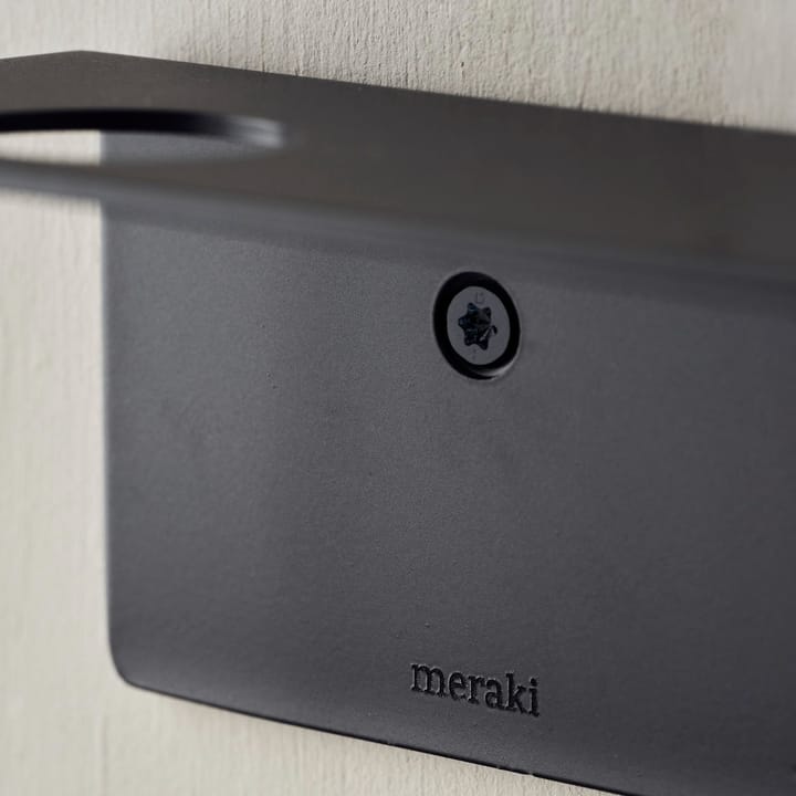 Meraki shelf with bottle hanger and hook - Brushed black finish - Meraki