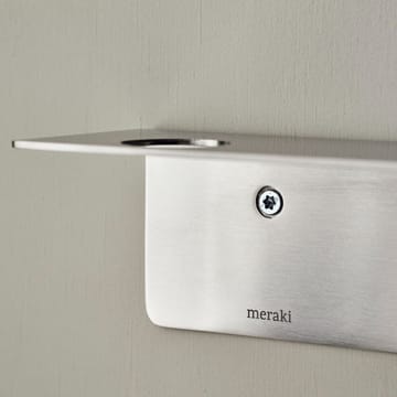 Meraki shelf with bottle hanger and hook - Brushed steel - Meraki