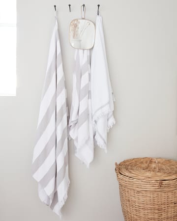 Meraki towel white with grey streck - 100x180 cm - Meraki