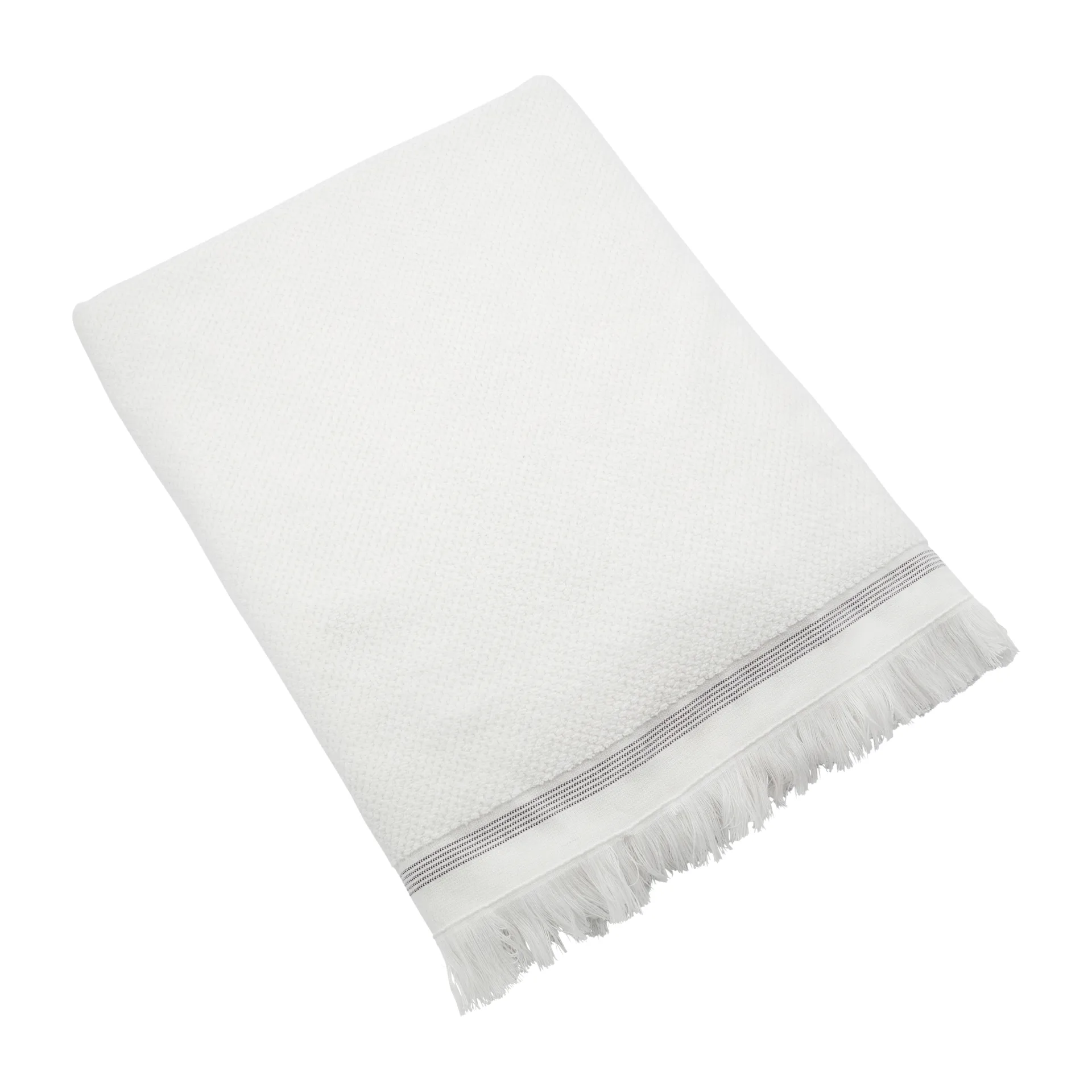 Meraki towel white with grey streck, 100x180 cm Meraki