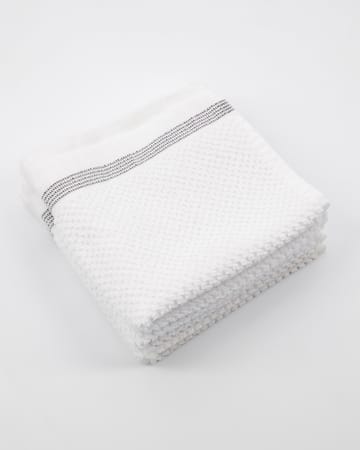 Meraki towel white with grey streck 3-pack - 30x30 cm - Meraki