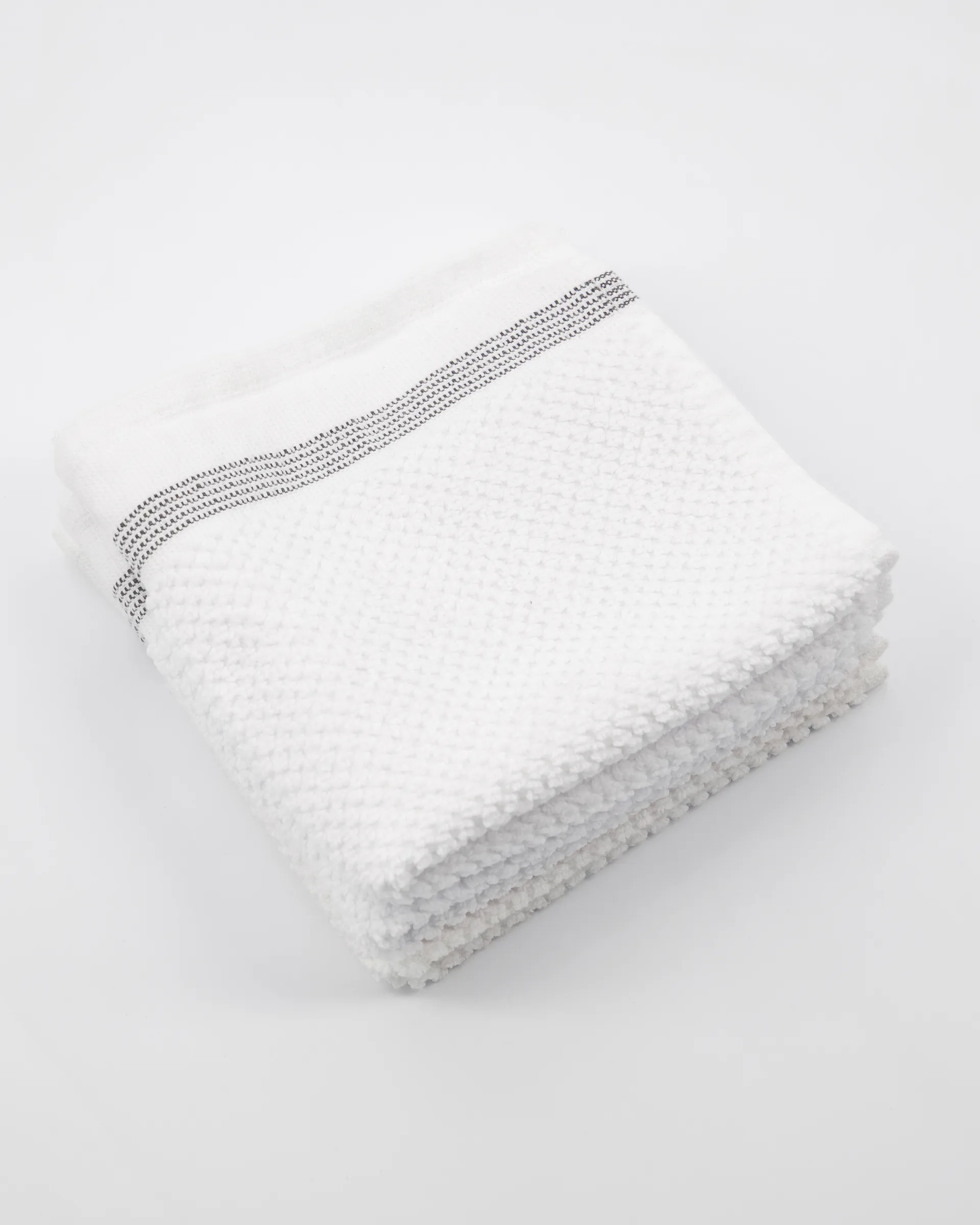 Meraki towel white with grey streck 3-pack, 30x30 cm Meraki