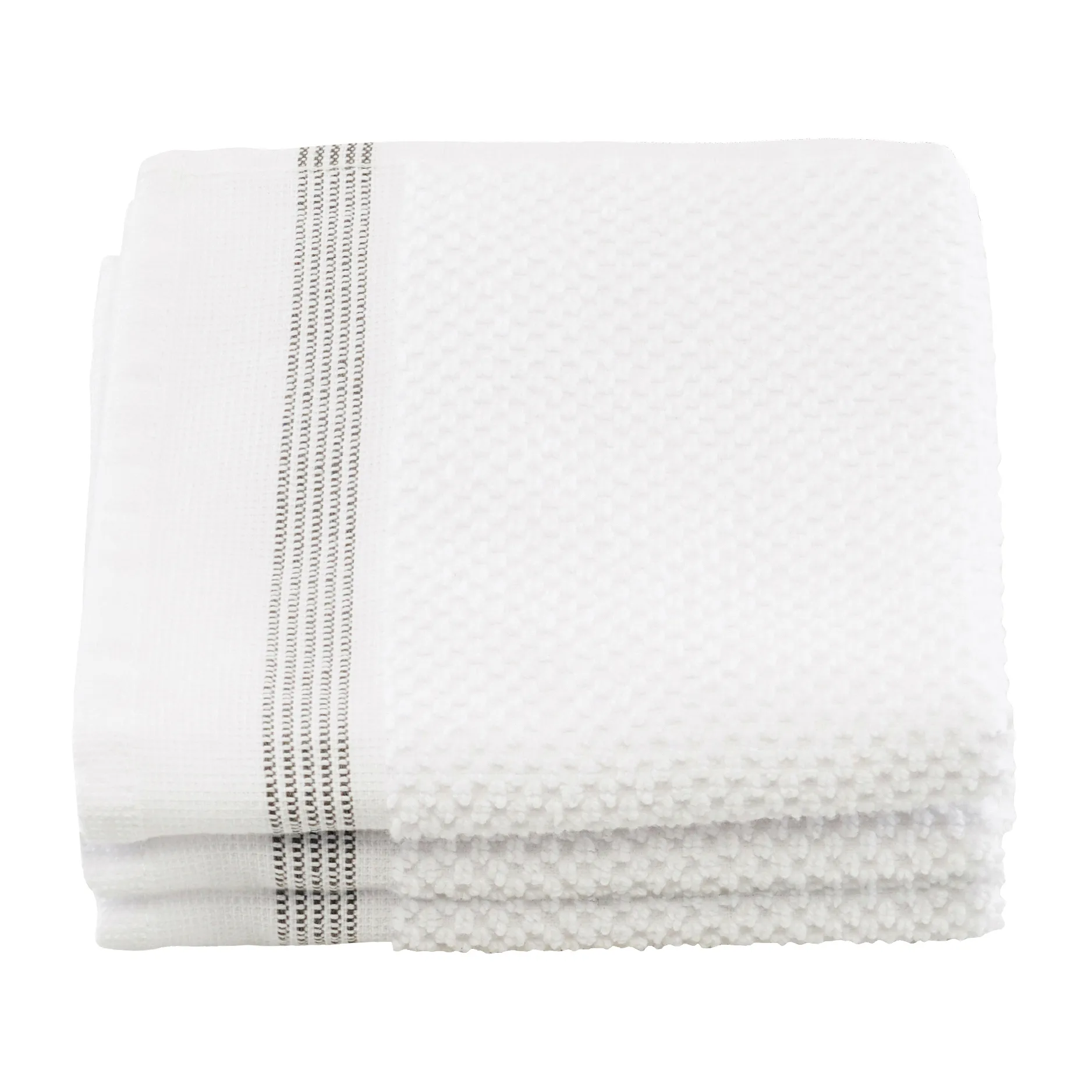 Meraki towel white with grey streck 3-pack, 30x30 cm Meraki