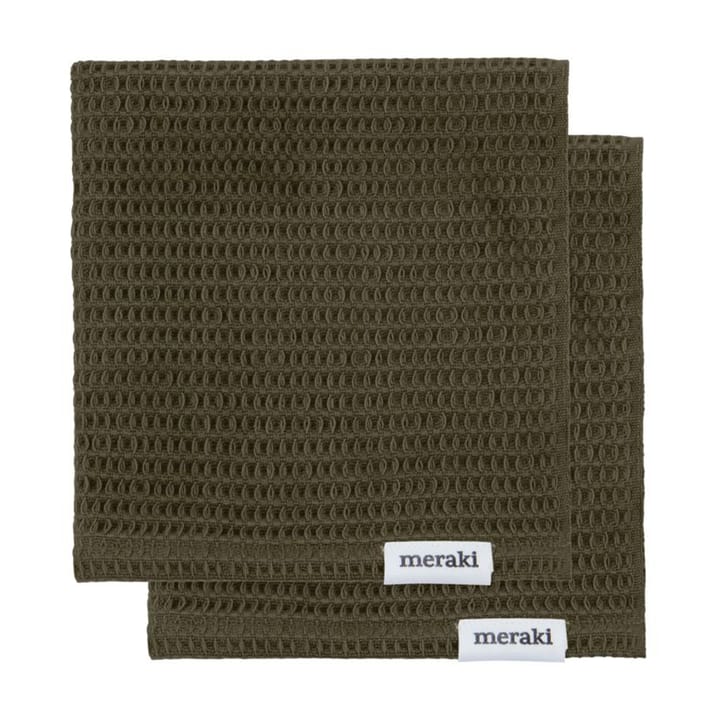 Pumila tea towel 30x30 cm 2-pack - Armégreen - Meraki