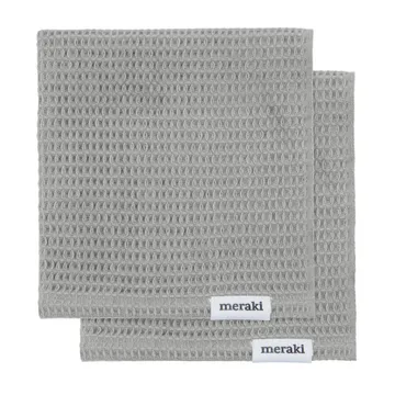 Pumila tea towel 30x30 cm 2-pack - Light grey - Meraki
