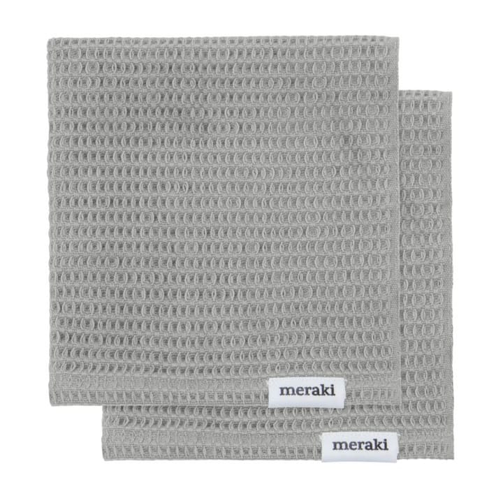 Pumila tea towel 30x30 cm 2-pack - Light grey - Meraki