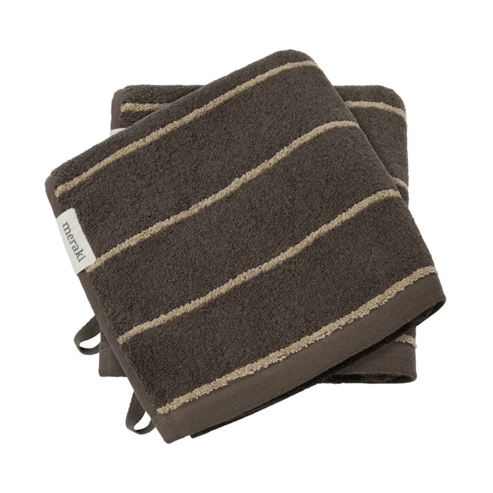 Stripe towel 50x100 cm 2-pack - Army - Meraki