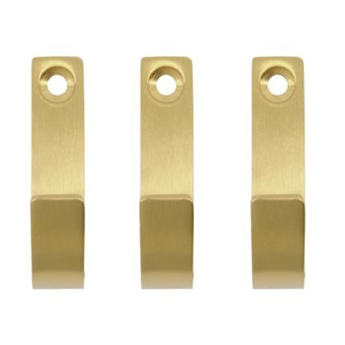 Meraki Thapsus hook 3-pack Brushed brass finish | Scandinavian Design | Clothes hooks & hangers | Gold-coloured