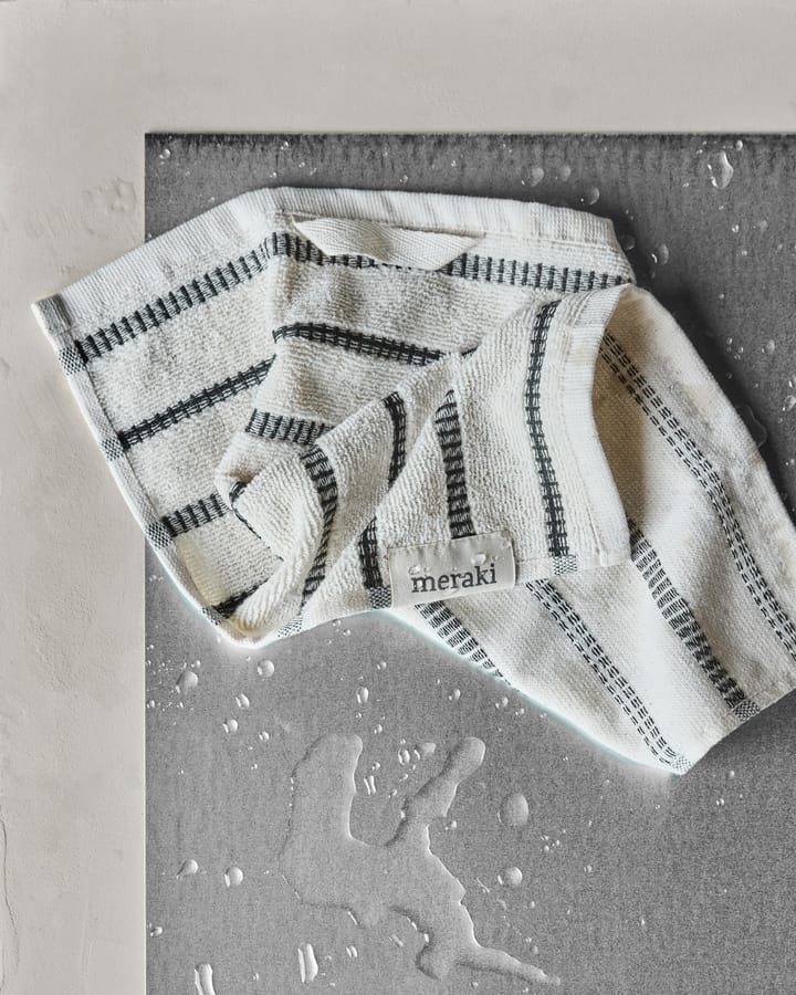 True washcloth 3 pieces, Off-White-black Meraki
