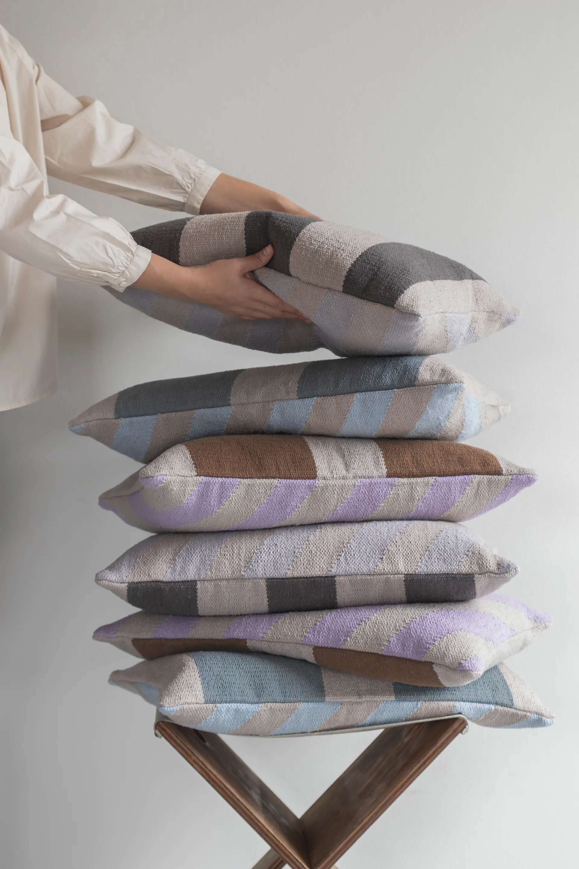 Across kelim cushion cover, Light lilac, 40x60 cm Mette Ditmer