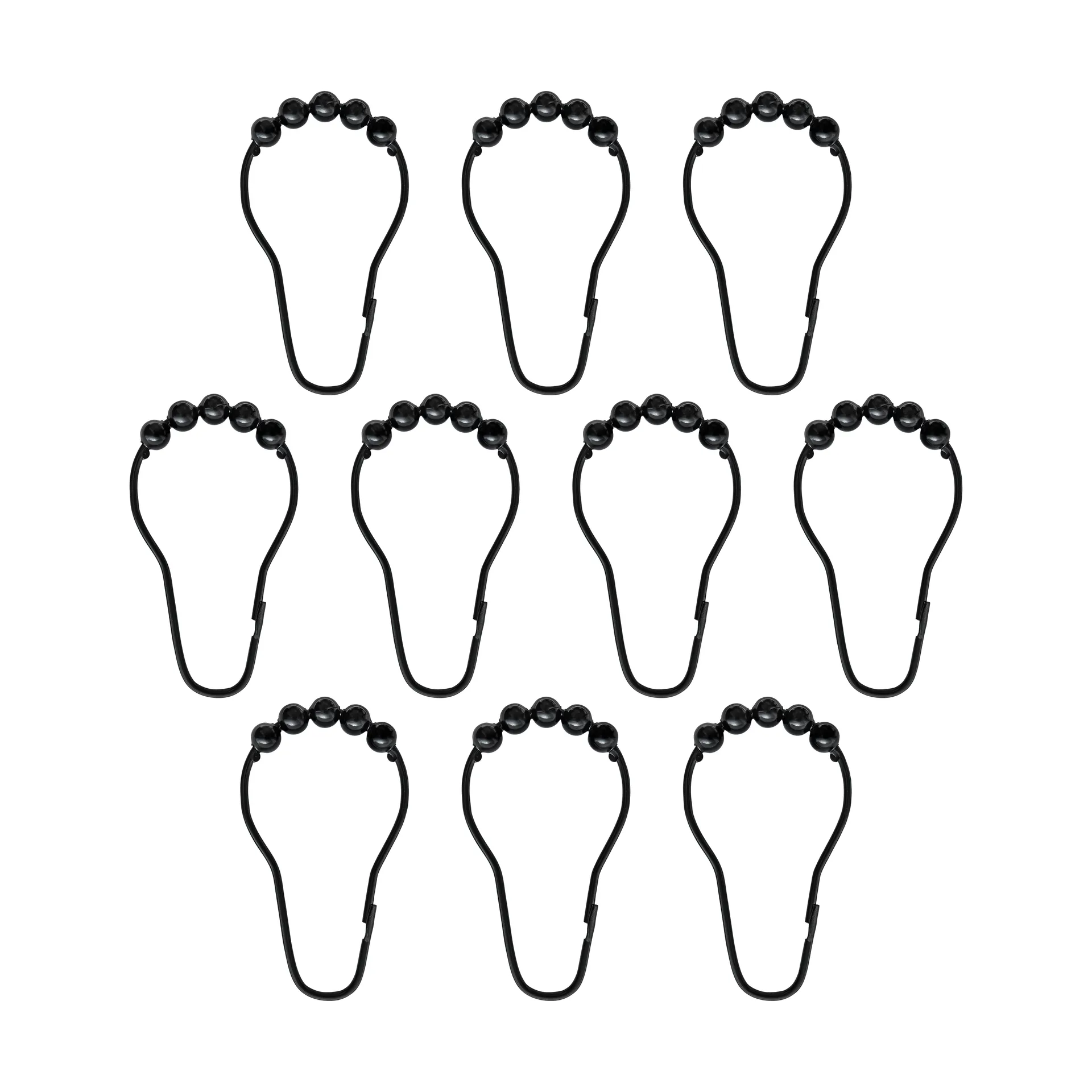 Aqua hooks for shower curtain 10-pack, Black Mette Ditmer