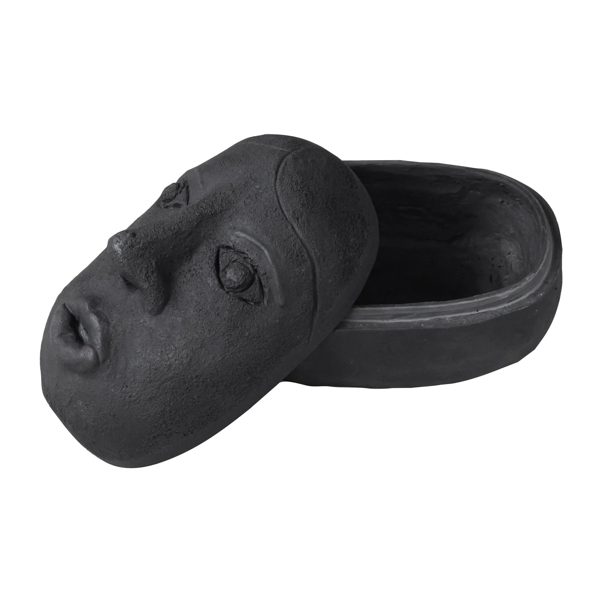 Art piece face jar 9x12 cm, Black Mette Ditmer