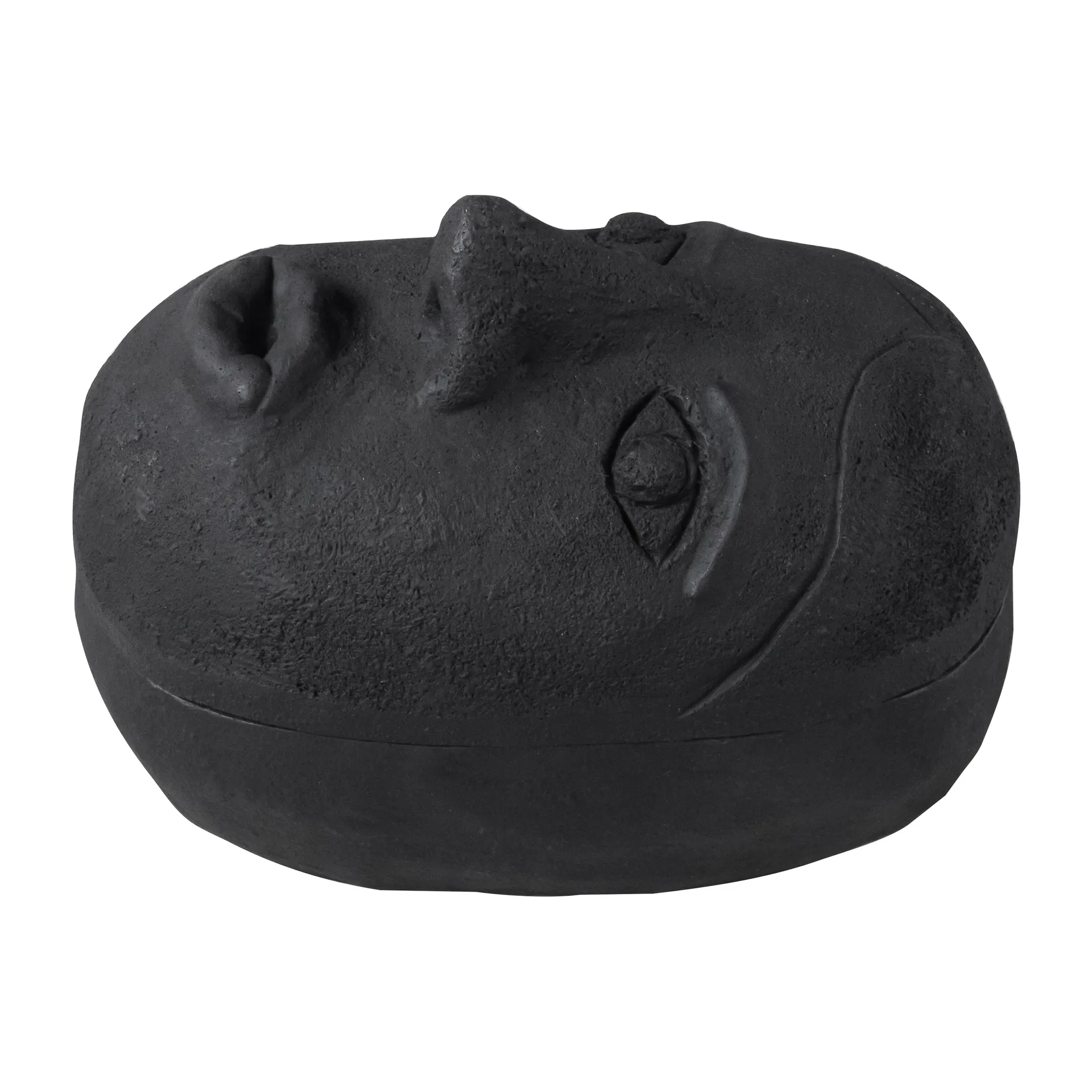 Art piece face jar 9x12 cm, Black Mette Ditmer