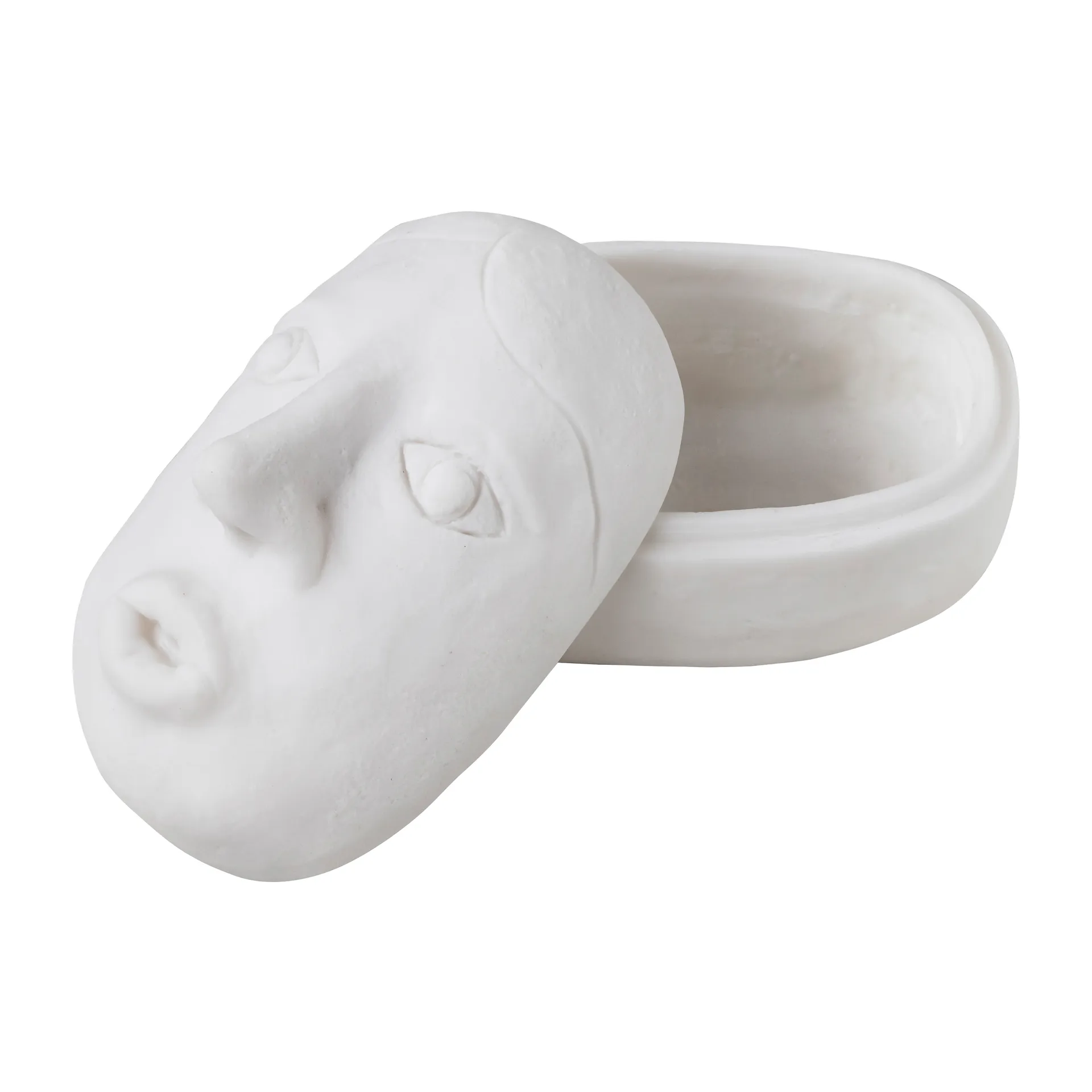 Art piece face jar 9x12 cm, Off-white Mette Ditmer