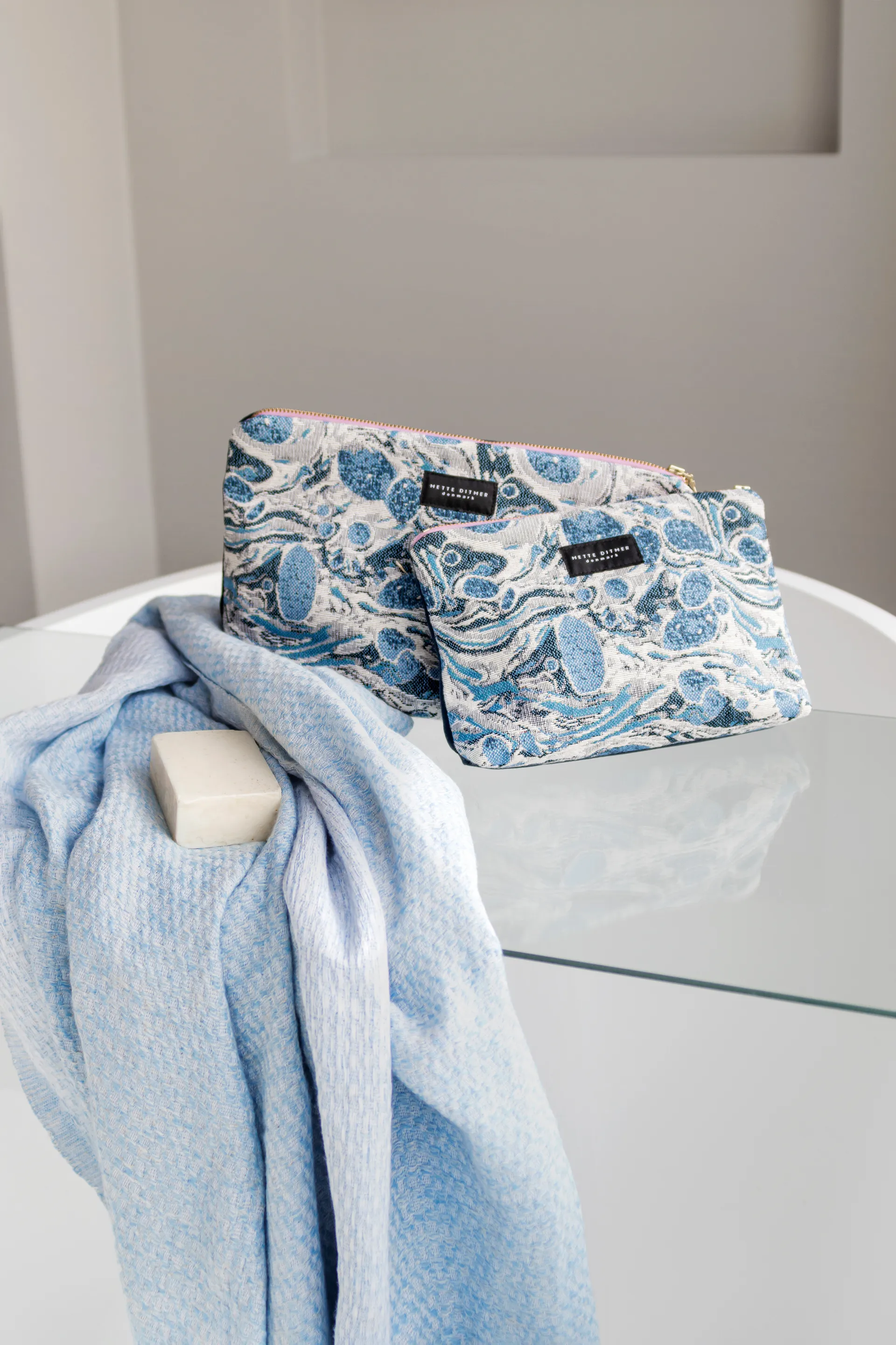 Bodrum bath towel, Light blue Mette Ditmer