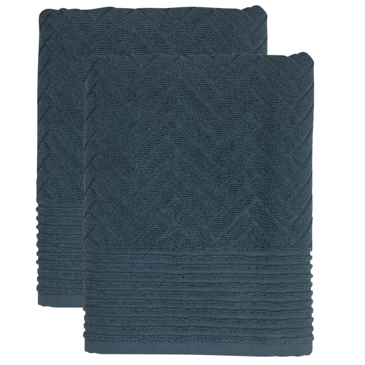 Brick guest towel 2-pack - midnight blue - Mette Ditmer