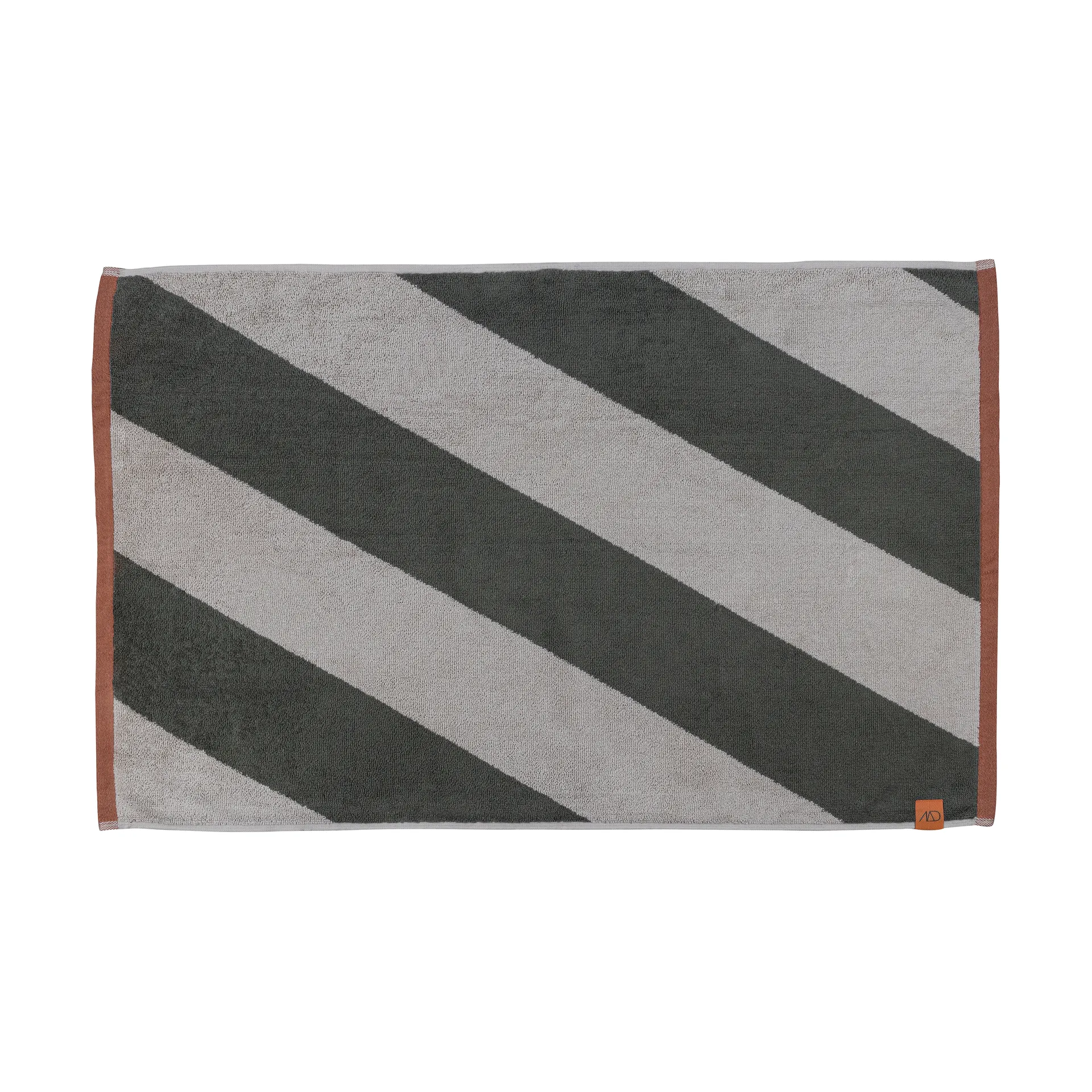 Diagonal bath mat 50x80 cm, Dark olive Mette Ditmer