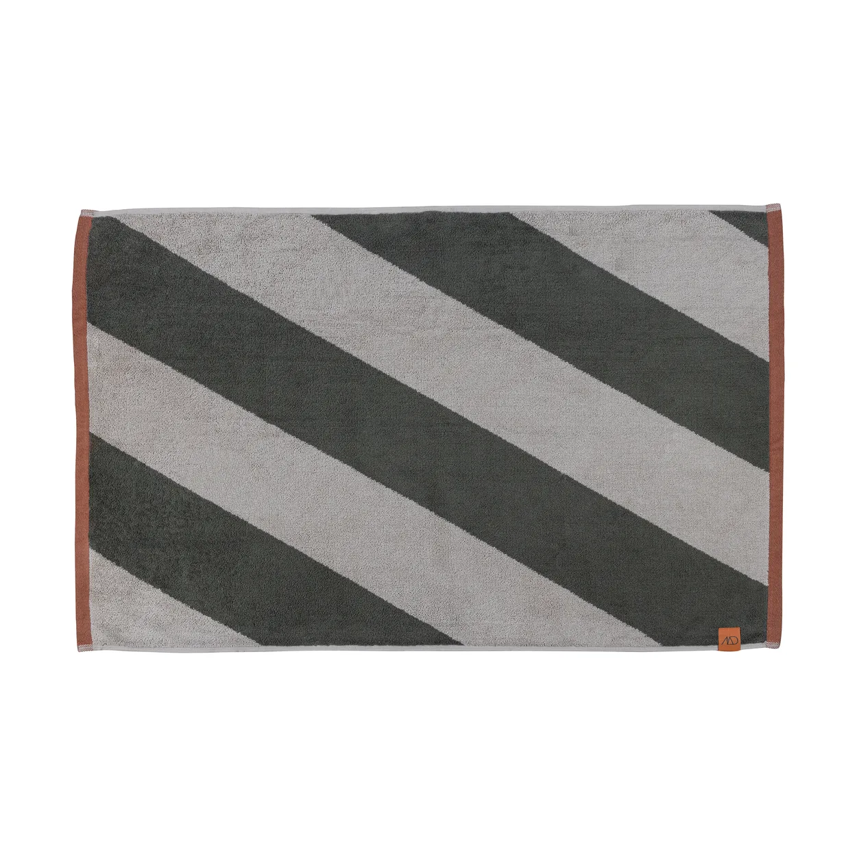 Mette Ditmer Diagonal bath mat 50x80 cm Dark olive | Scandinavian Design | Bath mats | Grey