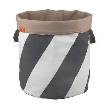 Diagonal laundry basket Ø40x50 cm - Dark grey-off-white - Mette Ditmer