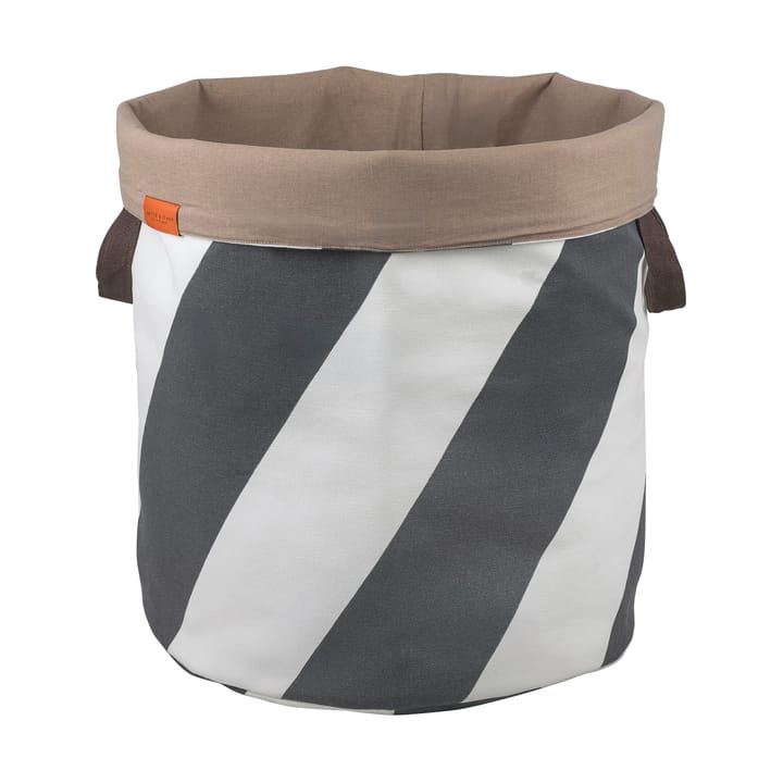 Diagonal laundry basket Ø40x50 cm - Dark grey-off-white - Mette Ditmer