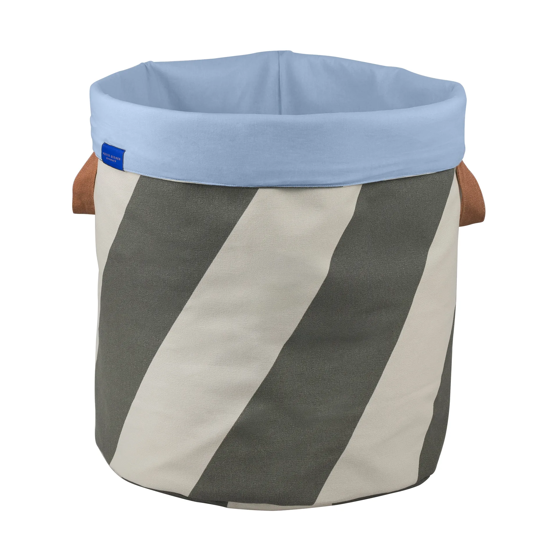 Diagonal laundry basket Ø40x50 cm, Dark olive-sand Mette Ditmer