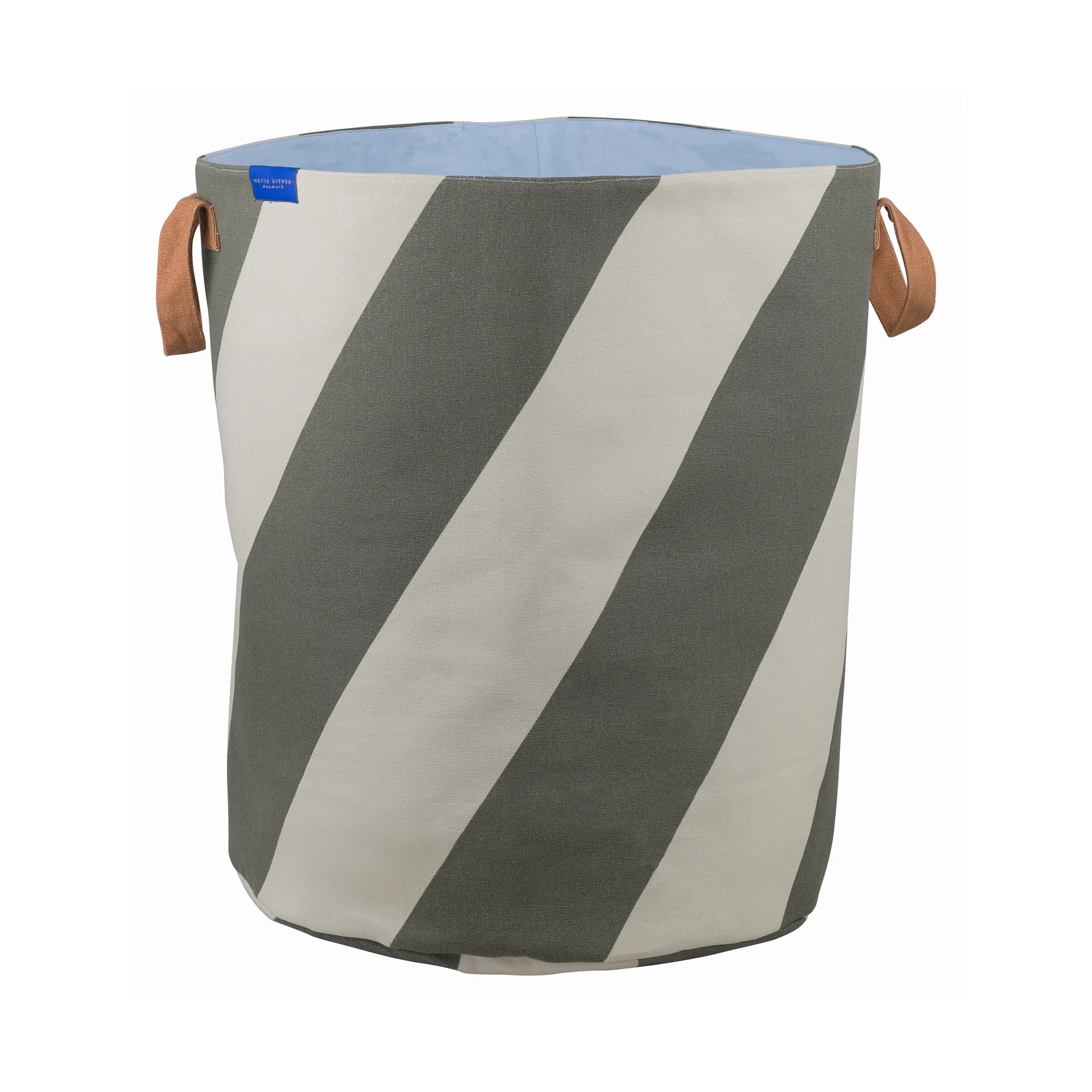 Diagonal laundry basket Ø40x50 cm, Dark olive-sand Mette Ditmer