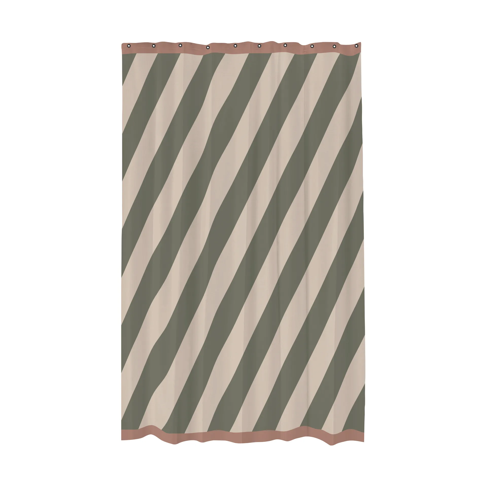 Diagonal shower curtain 150x200 cm, Dark olive Mette Ditmer
