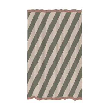 Diagonal shower curtain 150x200 cm - Dark olive - Mette Ditmer