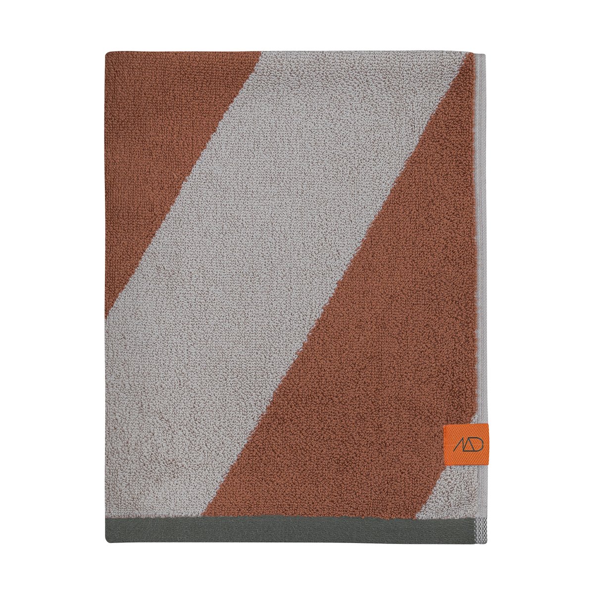 Mette Ditmer Diagonal towel Brick, 70x133 cm | Scandinavian Design | Bath towels | Grey