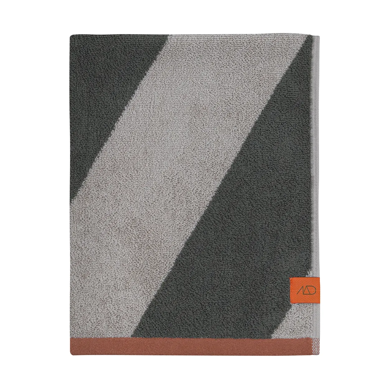 Mette Ditmer Diagonal towel Dark olive, 70x133 cm | Scandinavian Design | Bath towels | Grey