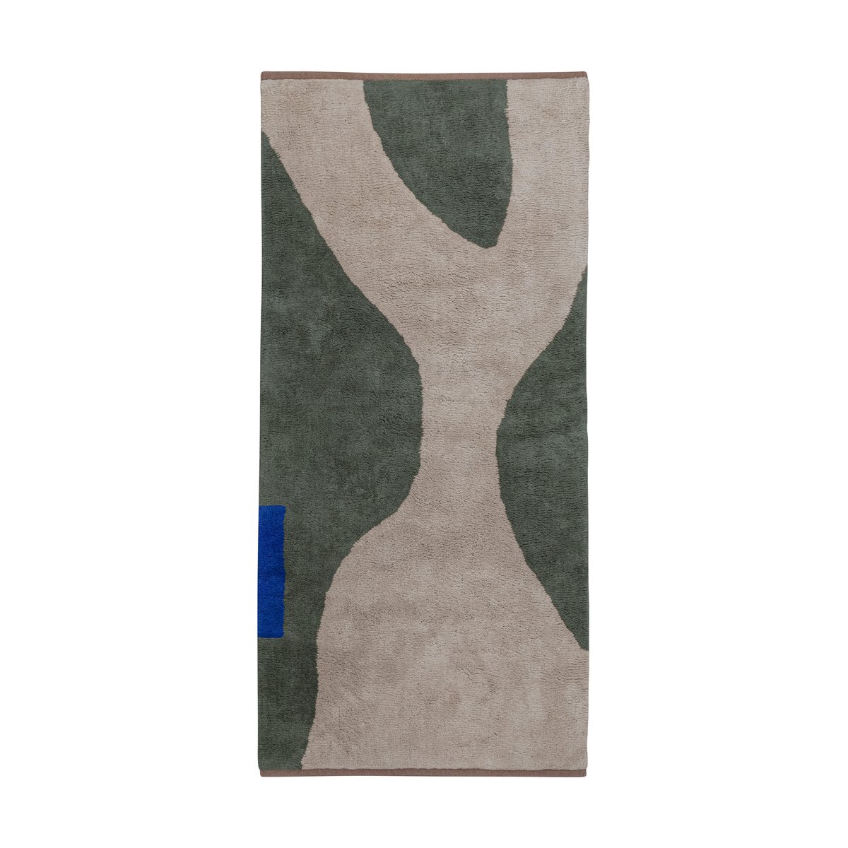 Mette Ditmer Figura mat rug Dark olive, 50x80 cm | Scandinavian Design | Fringe & Deep pile rugs | Green