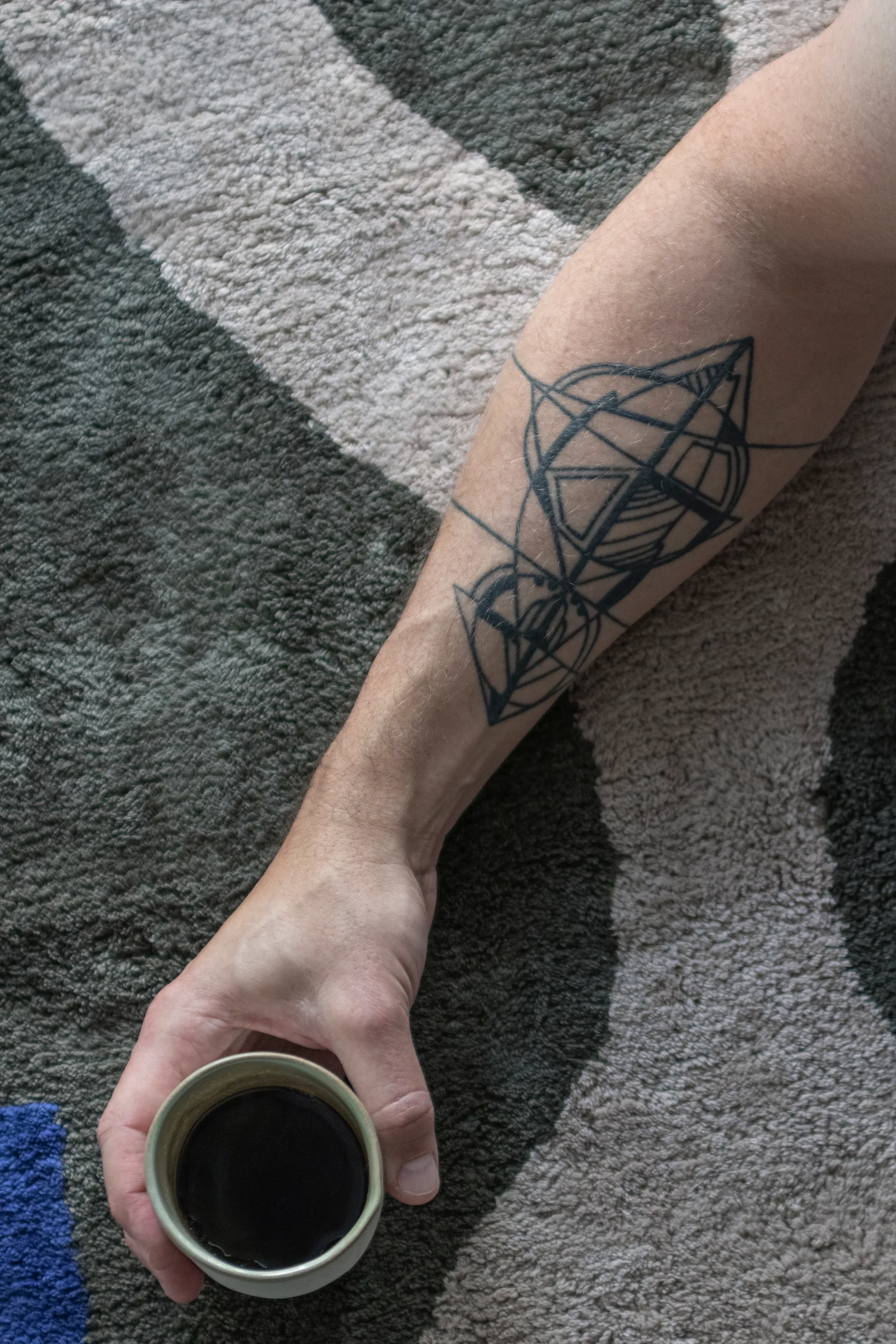 Figura mat rug, Dark olive, 50x80 cm Mette Ditmer