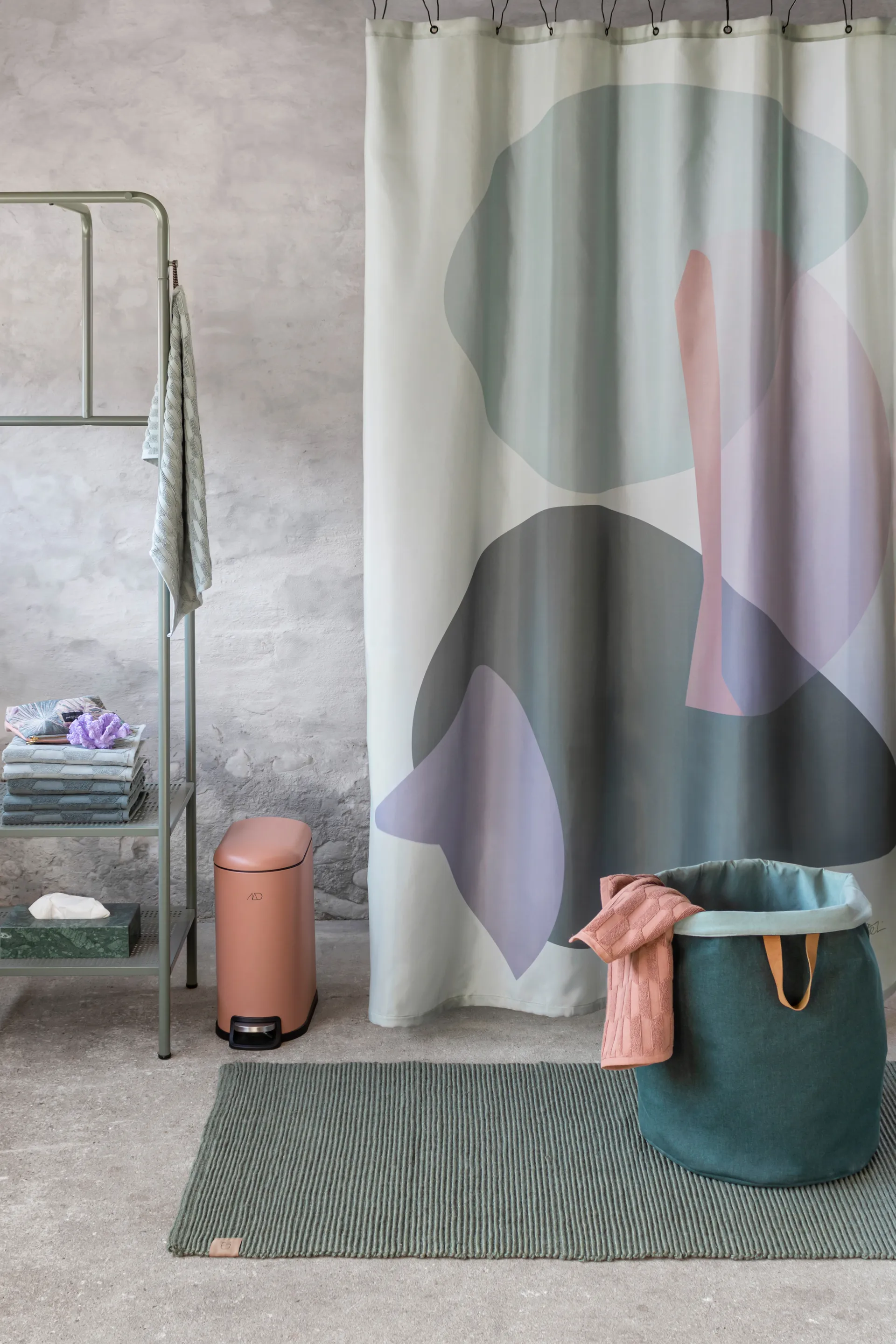 Gallery shower curtain 150x200 cm, Frost green Mette Ditmer