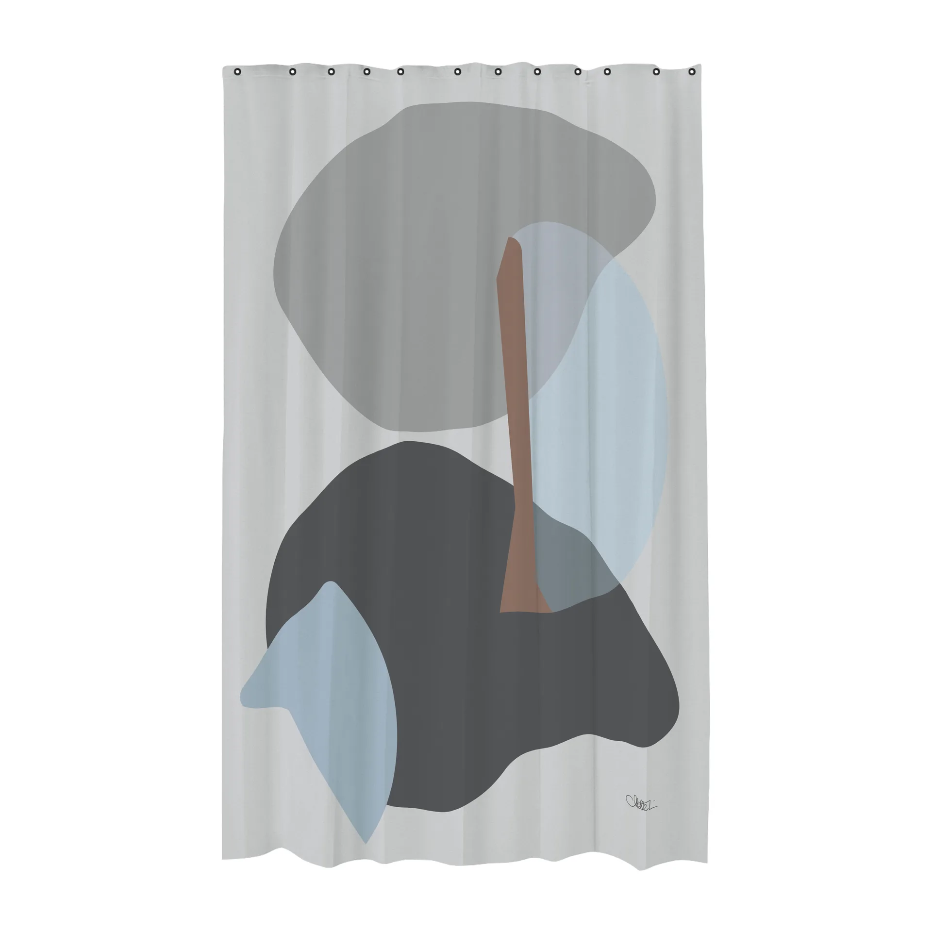 Gallery shower curtain 150x200 cm, Light grey Mette Ditmer