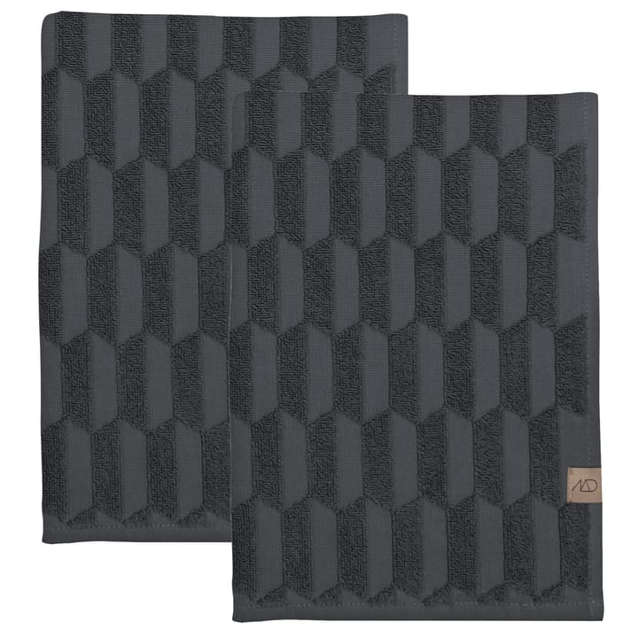 Geo guest towel 2-pack - anthracite - Mette Ditmer