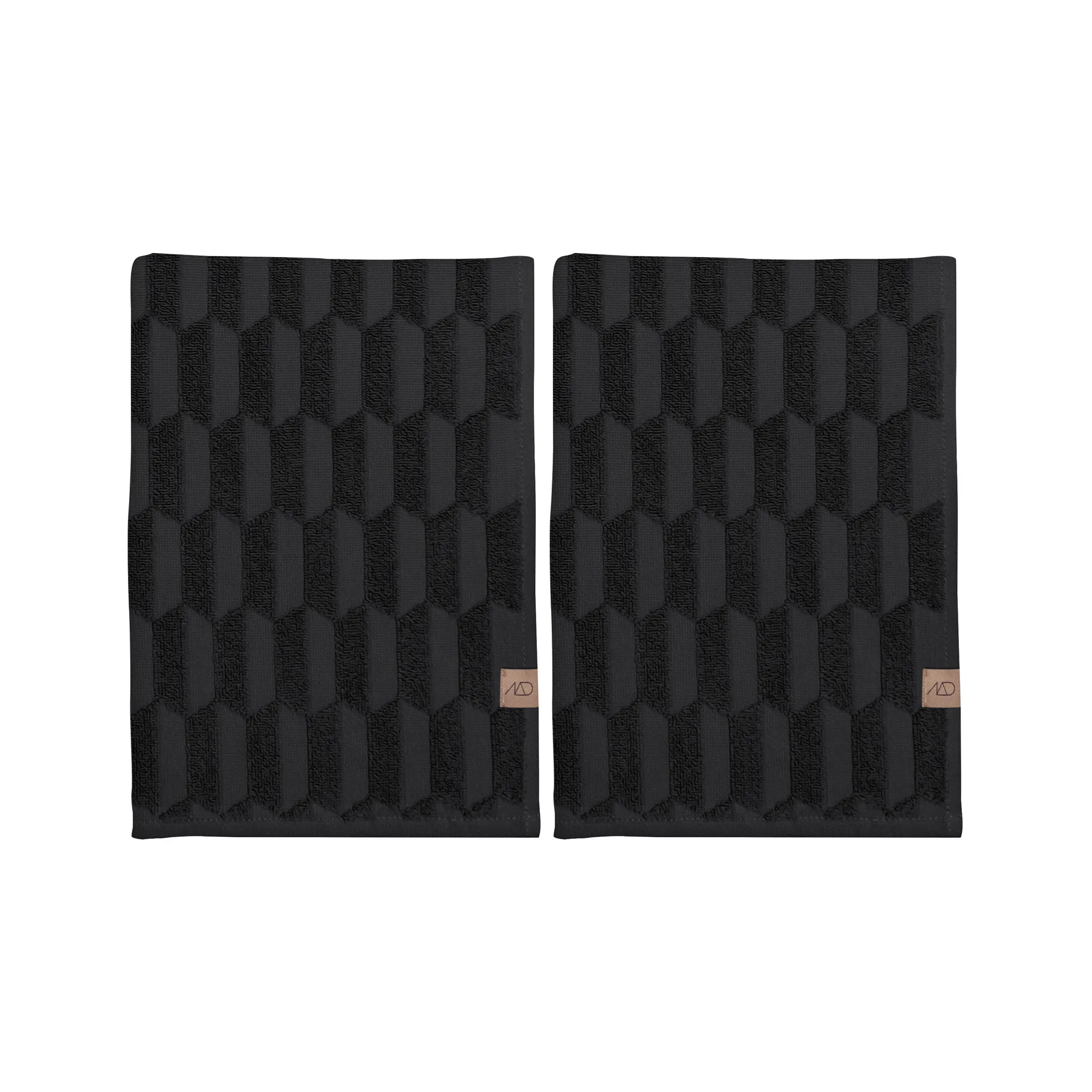 Geo guest towel 2-pack, Black Mette Ditmer