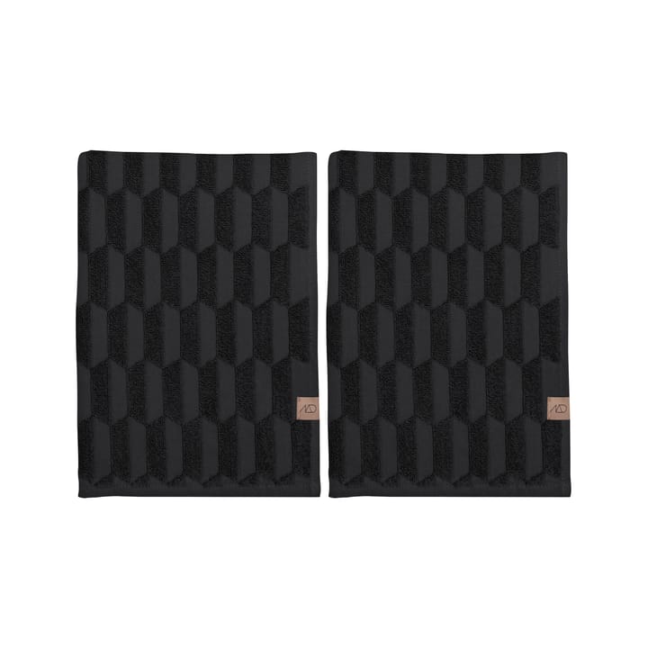 Geo guest towel 2-pack - Black - Mette Ditmer