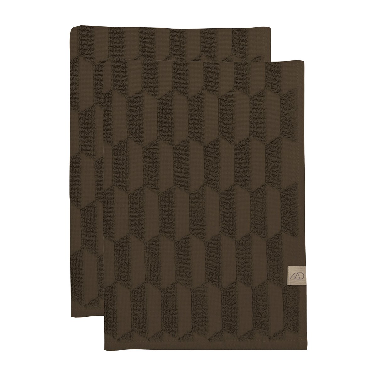 Mette Ditmer Geo guest towel 2-pack Chocolate | Scandinavian Design | Hand towels | Brown
