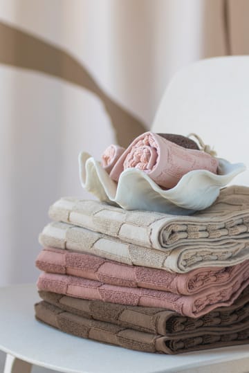 Geo guest towel 2-pack - Chocolate - Mette Ditmer