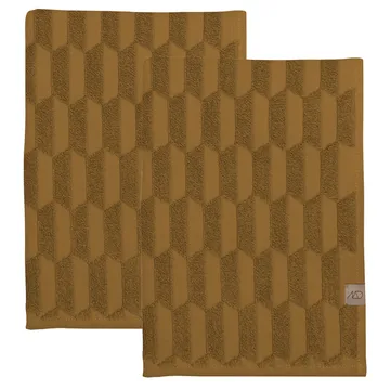 Geo guest towel 2-pack - curry - Mette Ditmer