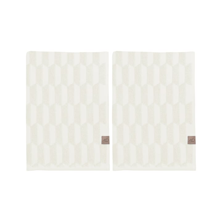 Geo guest towel 2-pack - Off white - Mette Ditmer