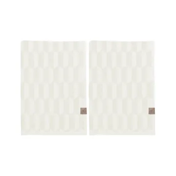 Geo guest towel 2-pack - Off white - Mette Ditmer
