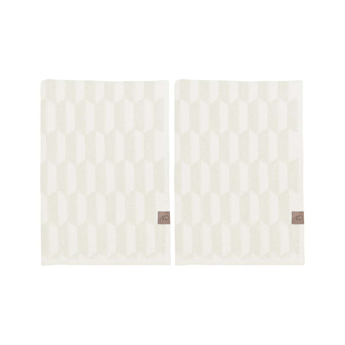 Mette Ditmer Geo guest towel 2-pack Off white | Scandinavian Design | Hand towels | White