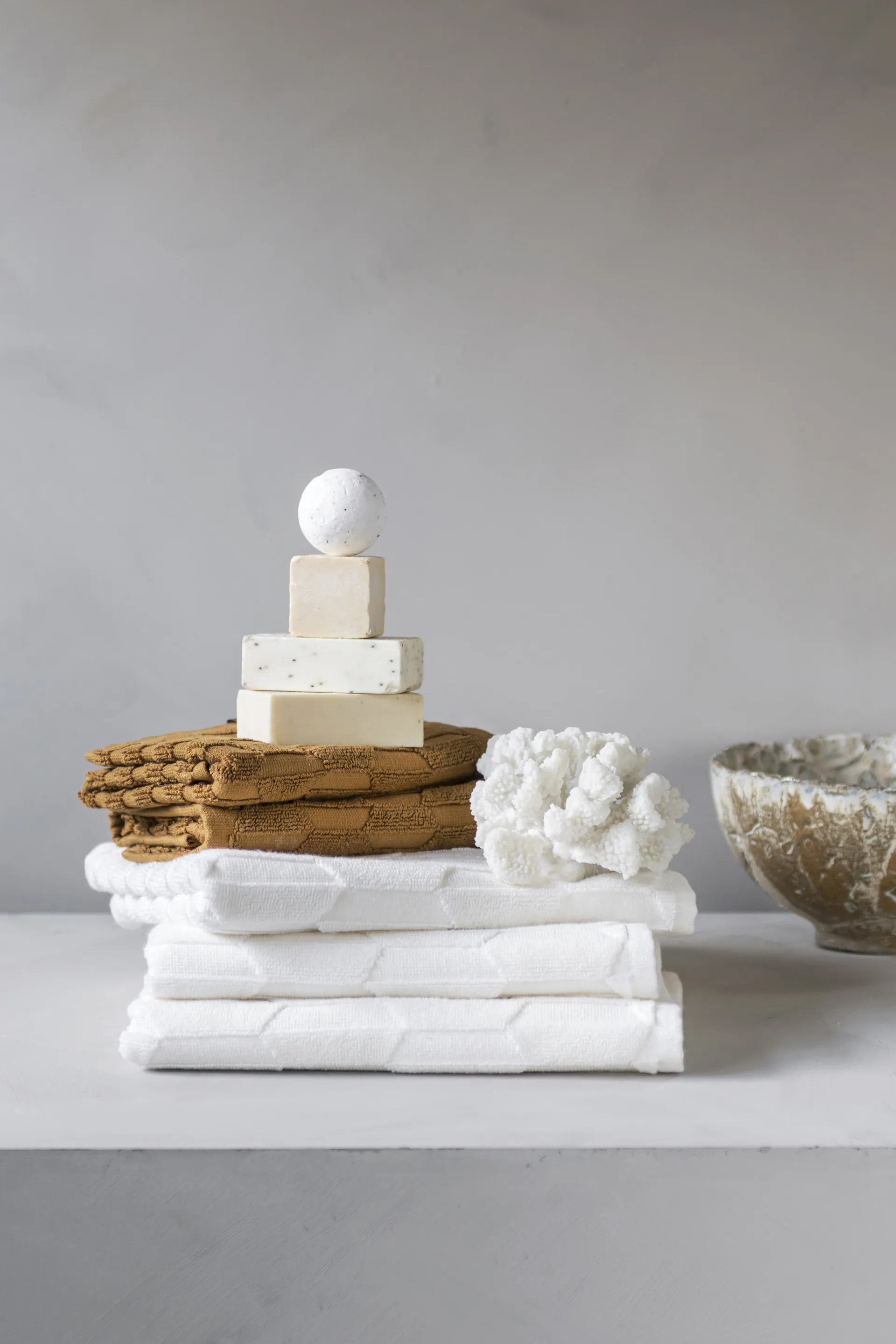 Geo guest towel 2-pack, Off white Mette Ditmer