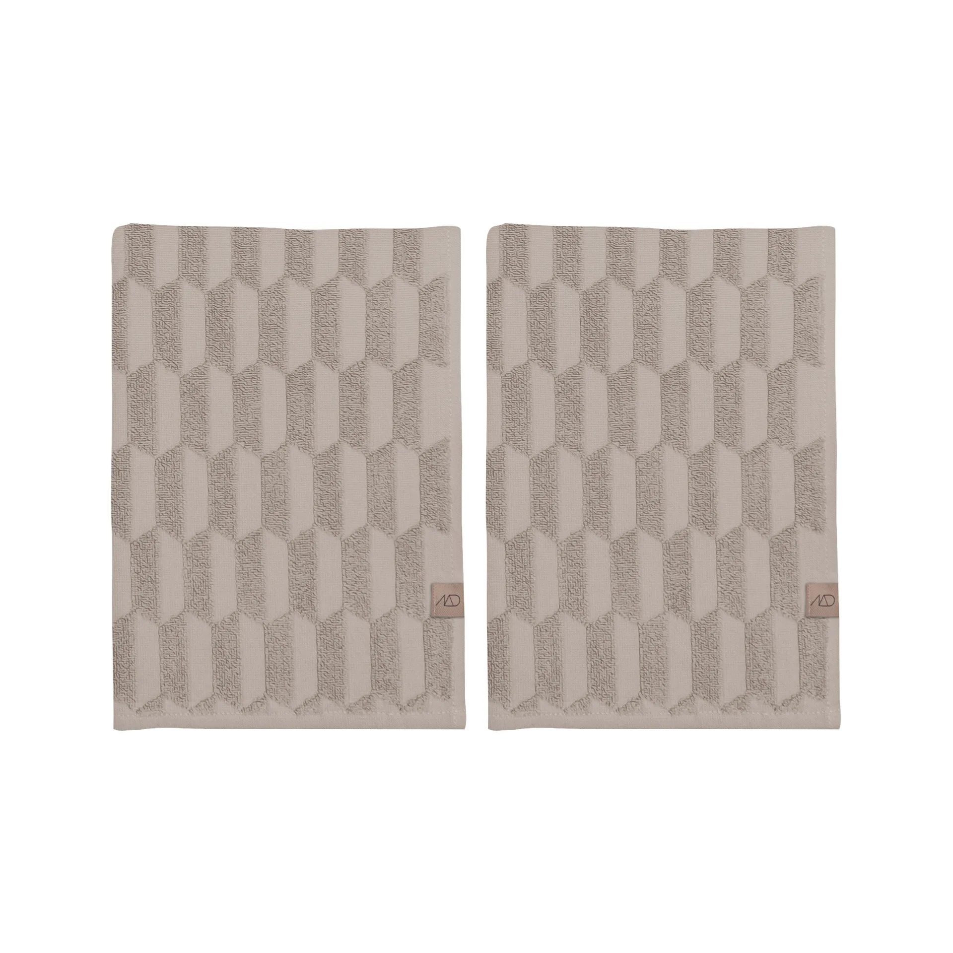 Geo guest towel 2-pack, Sand Mette Ditmer