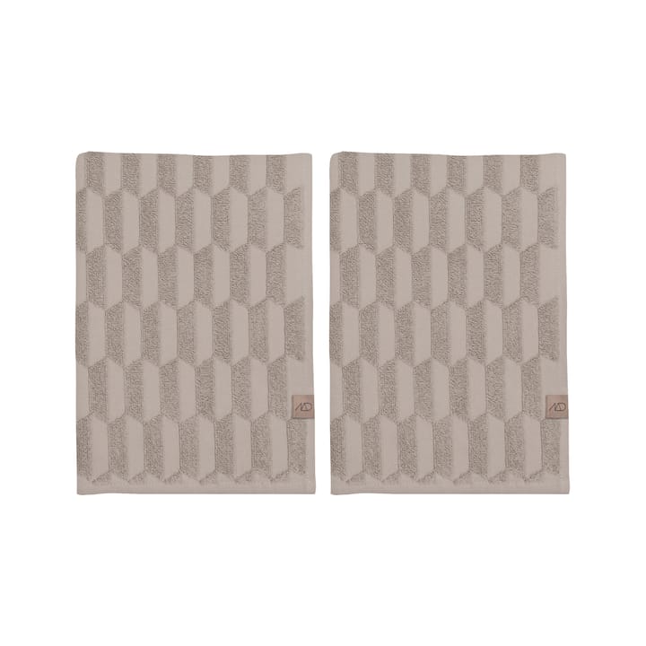 Geo guest towel 2-pack - Sand - Mette Ditmer