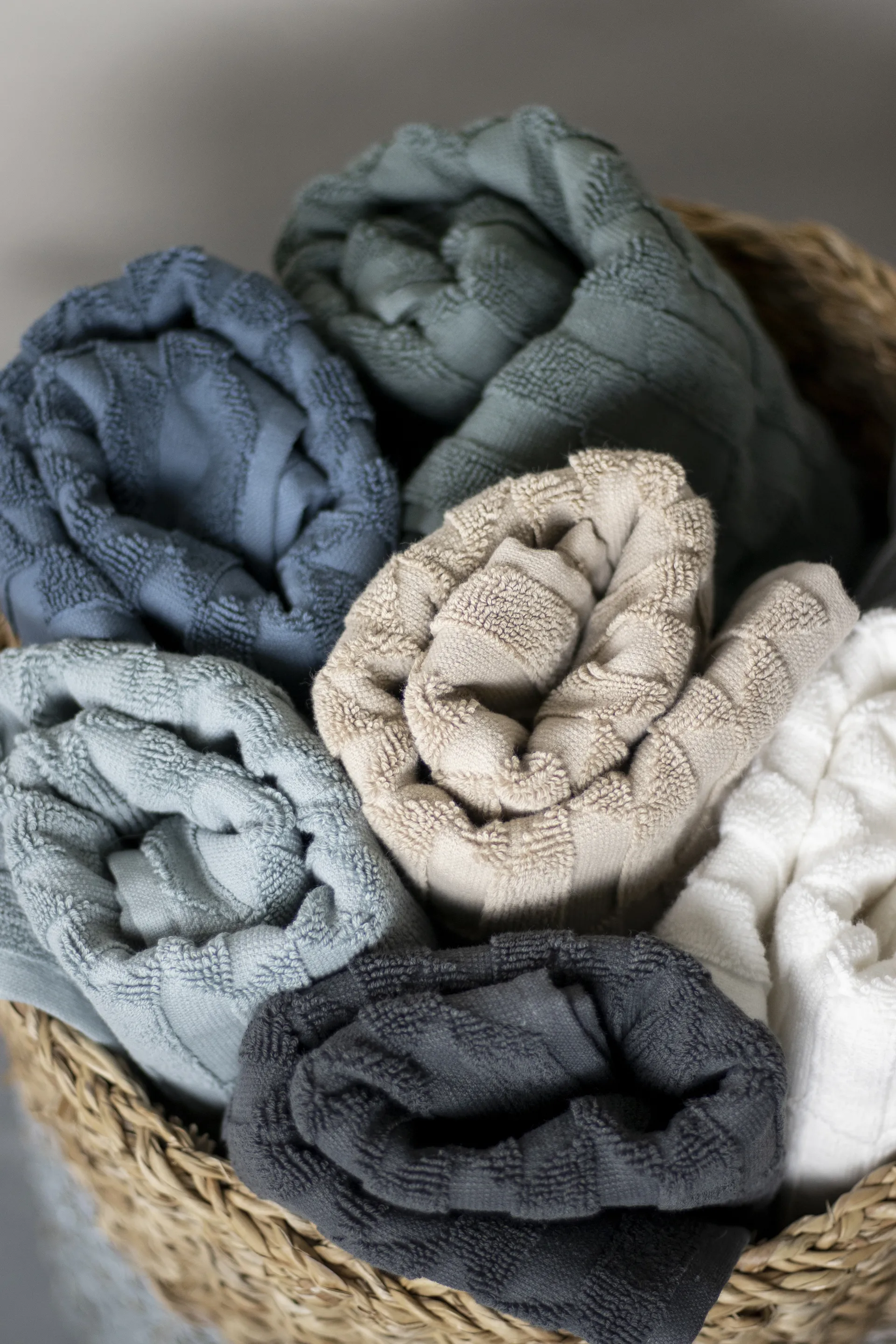 Geo guest towel 2-pack, Stone blue Mette Ditmer
