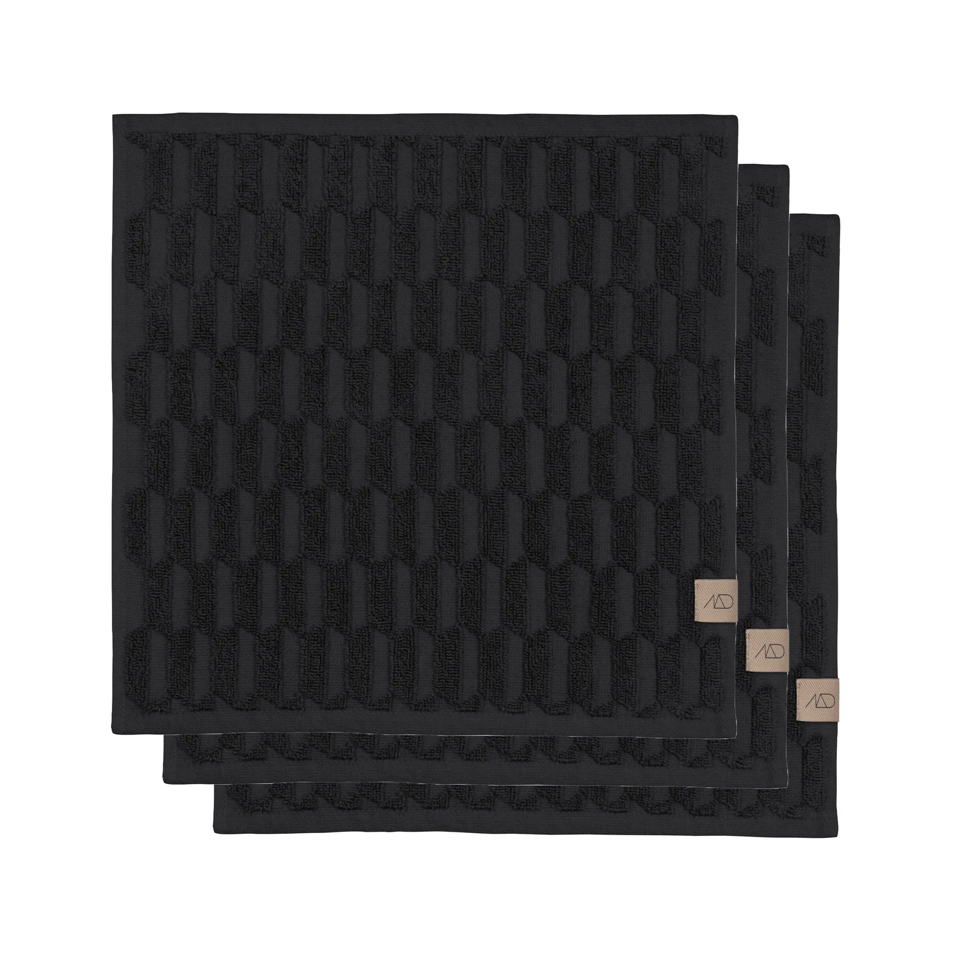 Geo towel 30x30 cm, Black Mette Ditmer