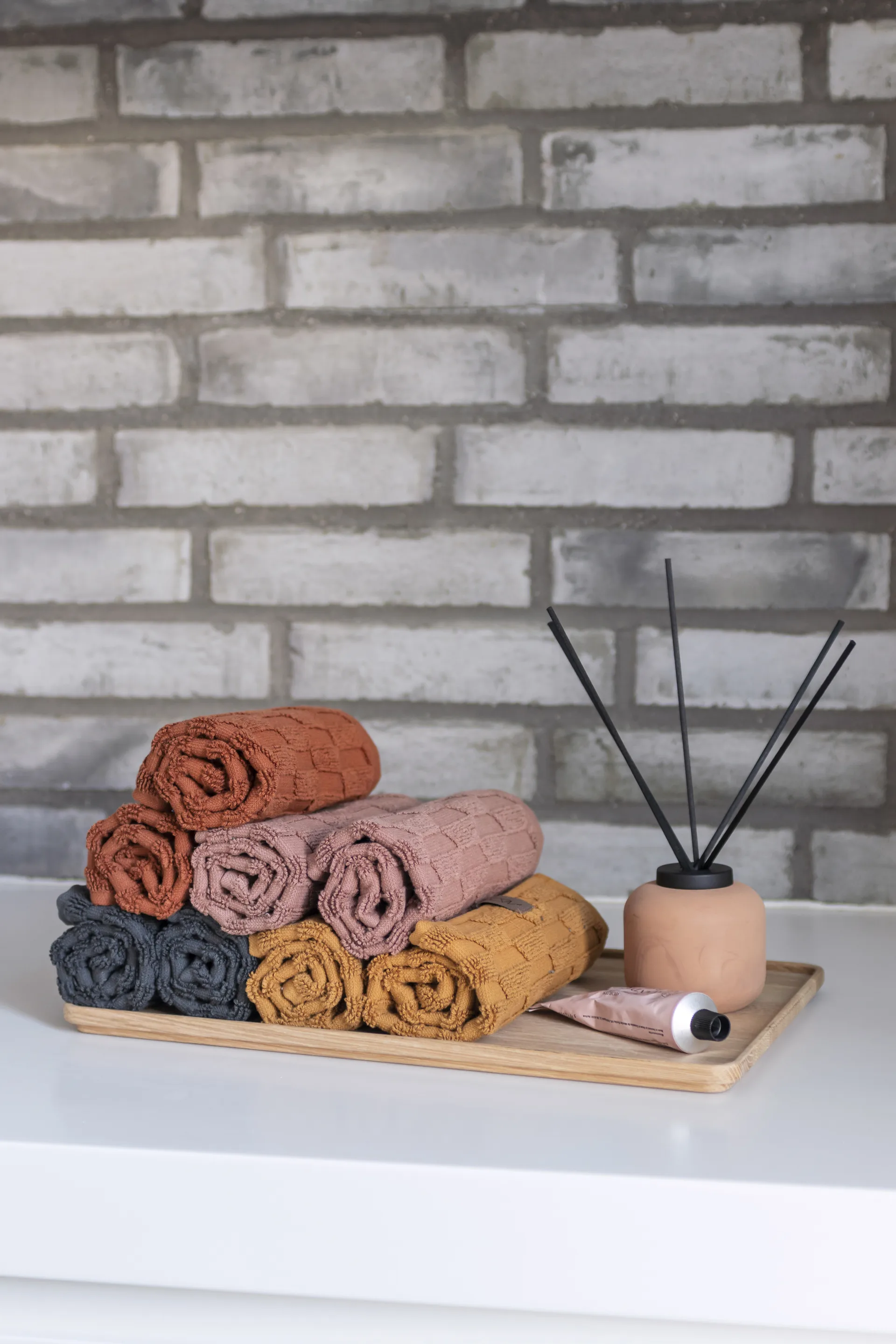 Geo towel 30x30 cm, Blush Mette Ditmer